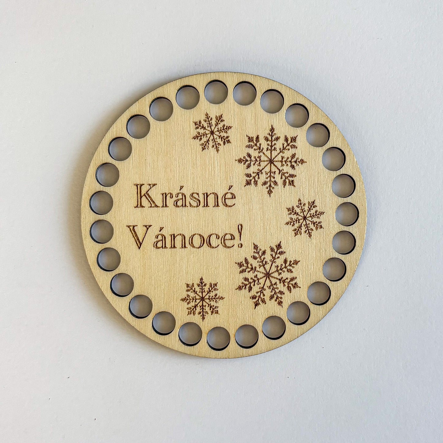 Dřevěný podtácek pro Macramé a Háčkování - VÁNOČNÍ MOTIVY