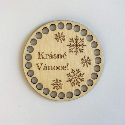 Dřevěný podtácek pro Macramé a Háčkování - VÁNOČNÍ MOTIVY