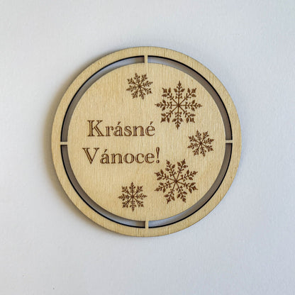 Dřevěný podtácek pro Macramé a Háčkování - VÁNOČNÍ MOTIVY