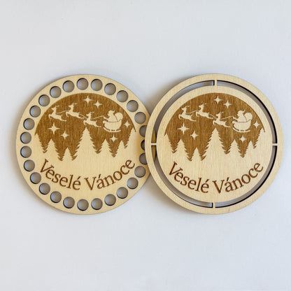 Dřevěný podtácek pro Macramé a Háčkování - VÁNOČNÍ MOTIVY