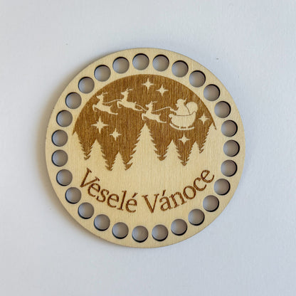 Dřevěný podtácek pro Macramé a Háčkování - VÁNOČNÍ MOTIVY