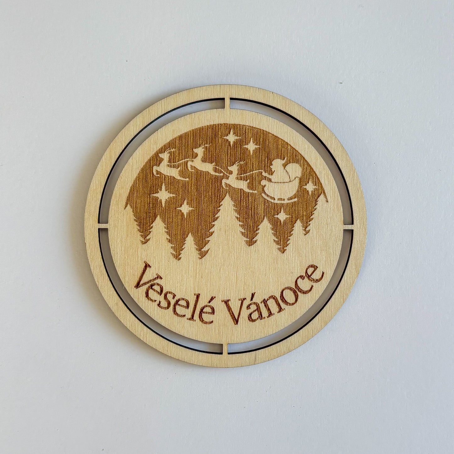 Dřevěný podtácek pro Macramé a Háčkování - VÁNOČNÍ MOTIVY