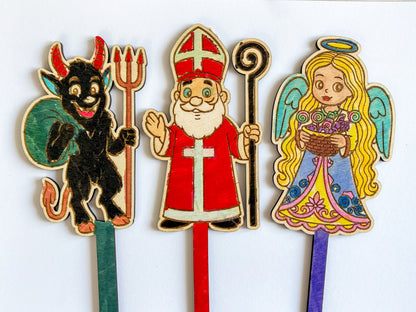 Dřevěné zápichy k domalování - MIKULÁŠ