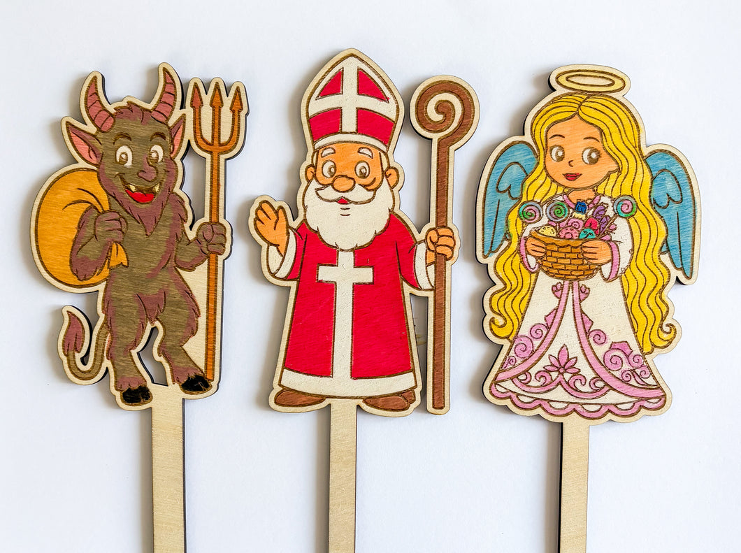 Dřevěné zápichy k domalování - MIKULÁŠ