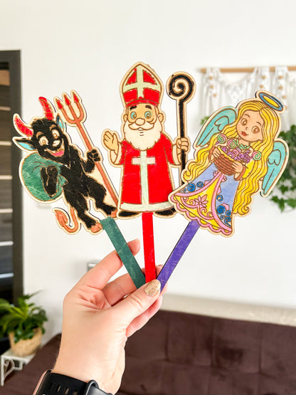 Dřevěné zápichy k domalování - MIKULÁŠ