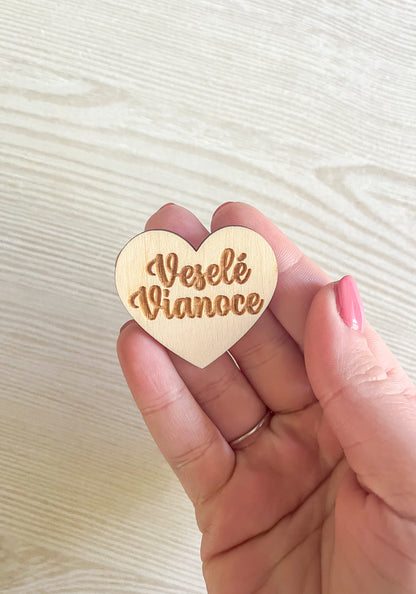 DOPRODEJ - Dřevěné srdce s nápisem 4 cm