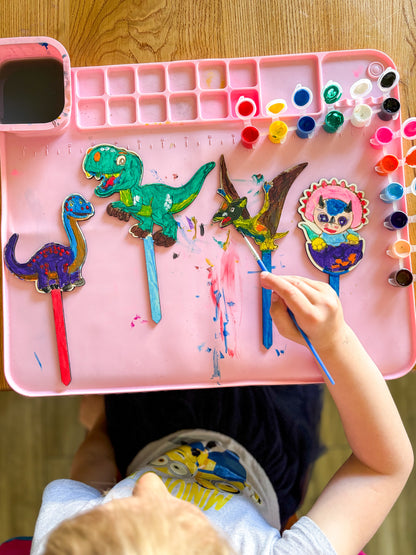 Dřevěné zápichy k domalování - DINOSAURUS