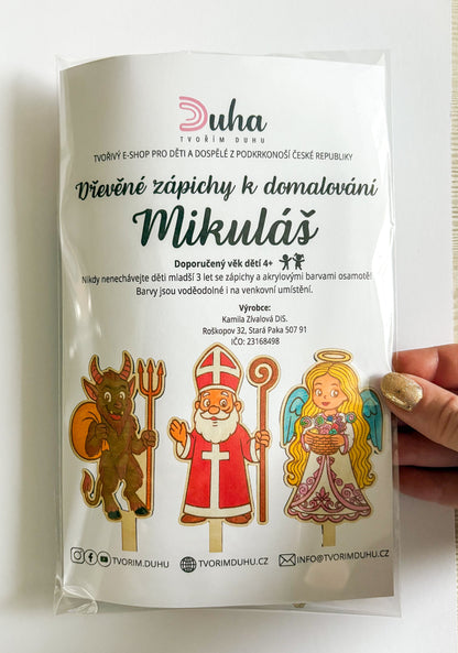 Dřevěné zápichy k domalování - MIKULÁŠ