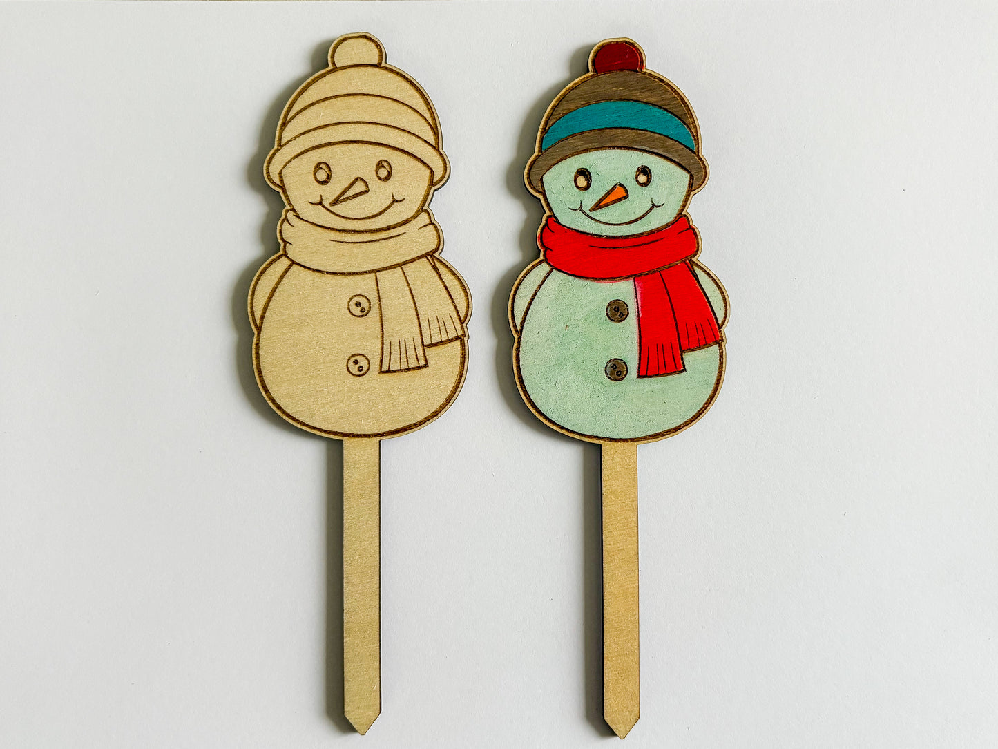 Dřevěné zápichy k domalování - VÁNOCE