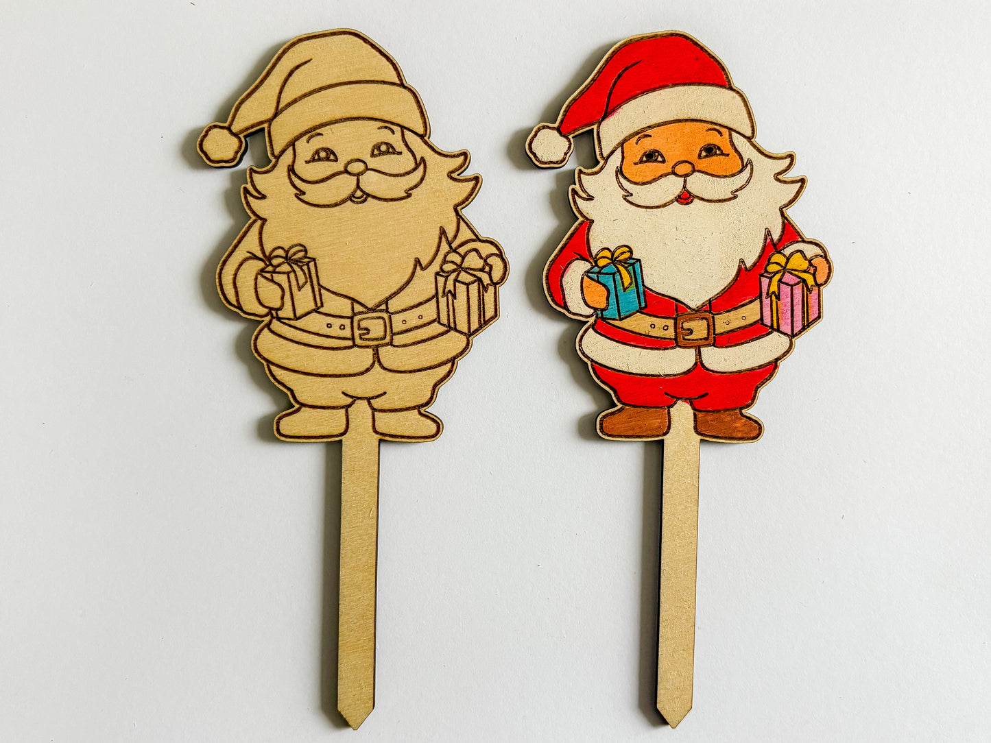 Dřevěné zápichy k domalování - VÁNOCE