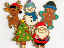 Načíst obrázek do prohlížeče Galerie, Dřevěné zápichy k domalování - VÁNOCE
