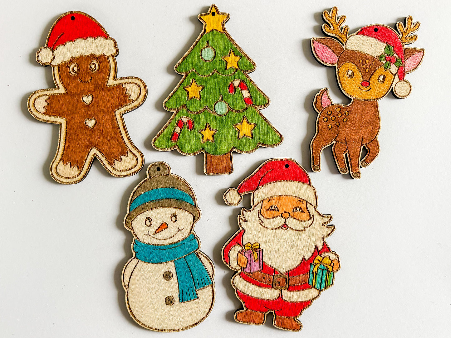 Dřevěné ozdoby k domalování - VÁNOCE