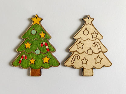 Dřevěné ozdoby k domalování - VÁNOCE