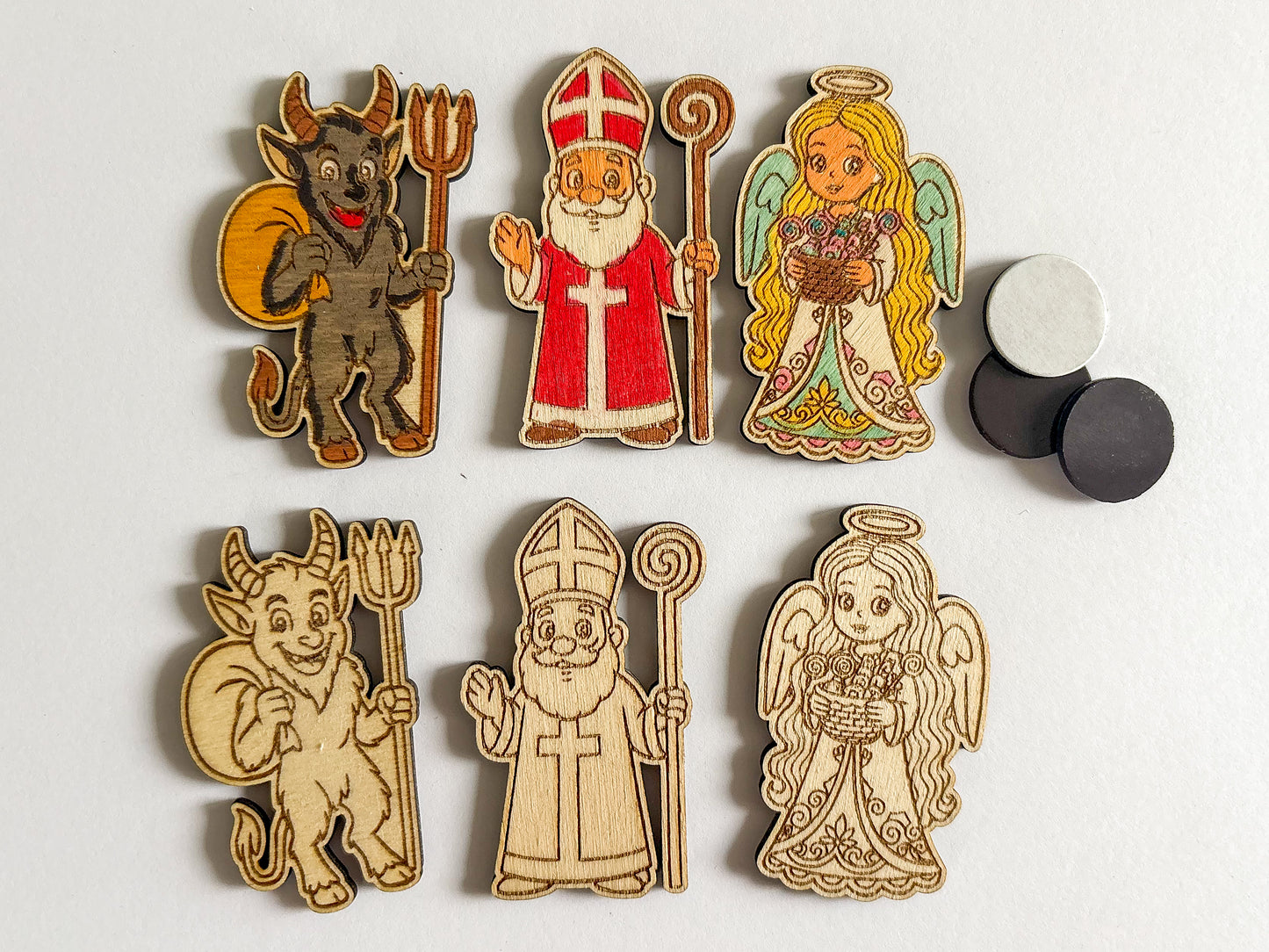 Dřevěné magnetky pro vaší dětskou dílničku (oslavy, akce, dětské koutky)