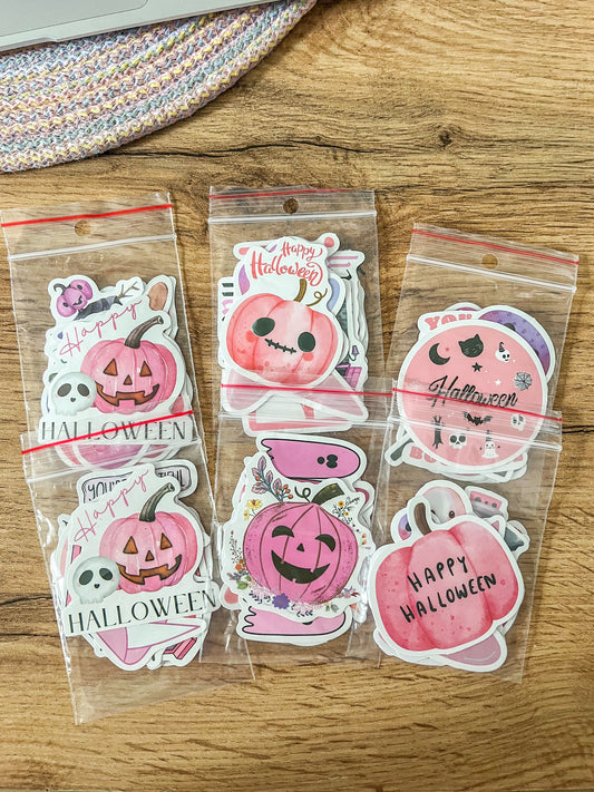 Samolepky Růžový Halloween - Mystery balení 10 Ks