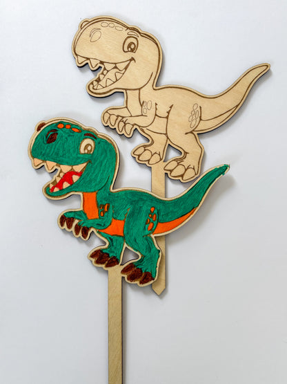 Dřevěné zápichy k domalování - DINOSAURUS