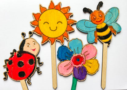 Dřevěné zápichy pro vaší dětskou dílničku (oslavy, akce, dětské koutky)