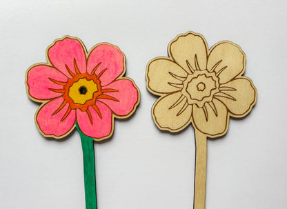 Dřevěné zápichy k domalování - LÉTO