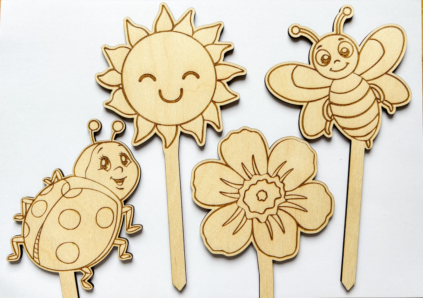 Dřevěné zápichy k domalování - LÉTO