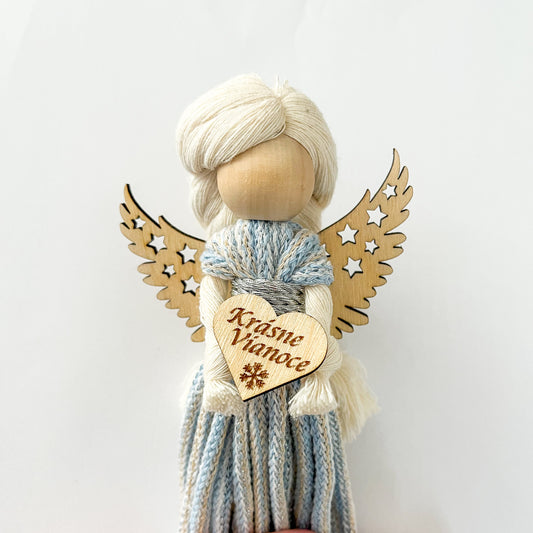 Dřevěná andělská křídla - hvězdičky