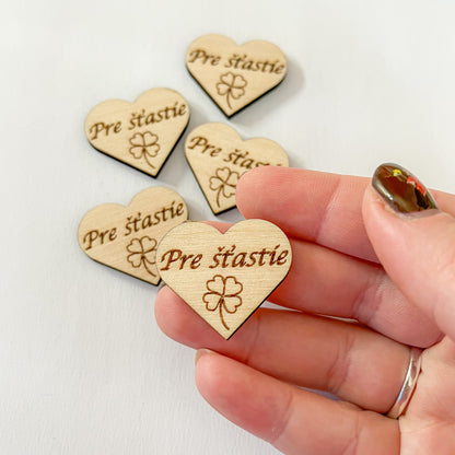 Dřevěné srdce s nápisem 3 cm - SLOVENSKÉ NÁPISY