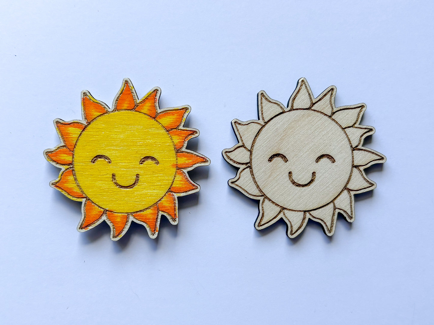 Dřevěné magnetky k domalování - LÉTO