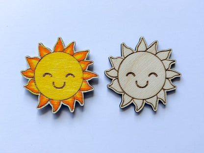 Dřevěné magnetky k domalování - LÉTO