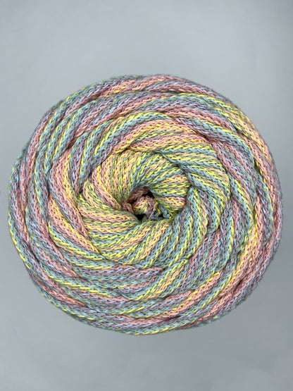 Duhová příze 3 mm - 🌈 PASTELKA (nerozčesatelná)