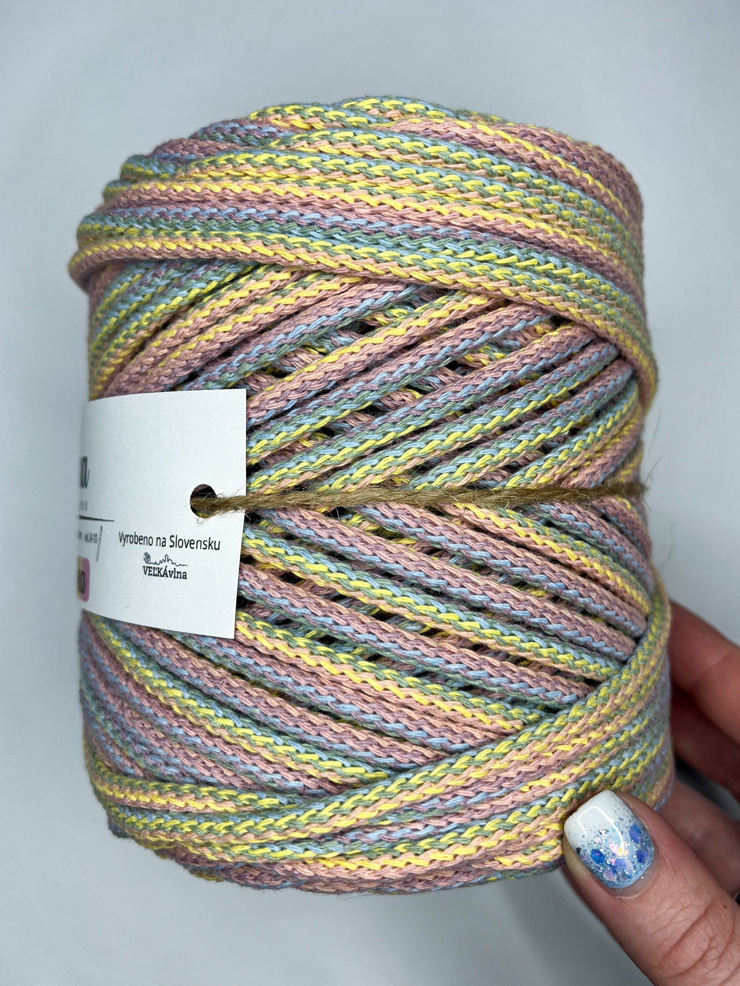 Duhová příze 5 mm - 🌈 PASTELKA (nerozčesatelná)