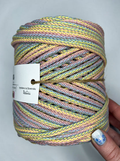Duhová příze 5 mm - 🌈 PASTELKA (nerozčesatelná)