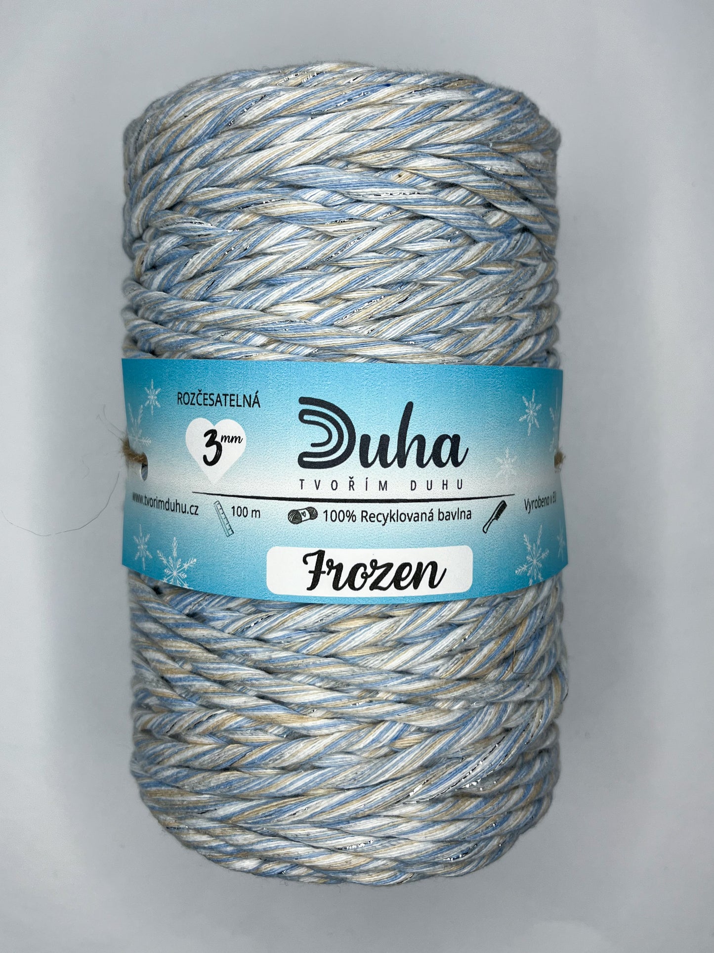 Klubíčko 10/20 m - 🌈❄️ Duhová příze Macramé 3 mm (rozčesatelná)