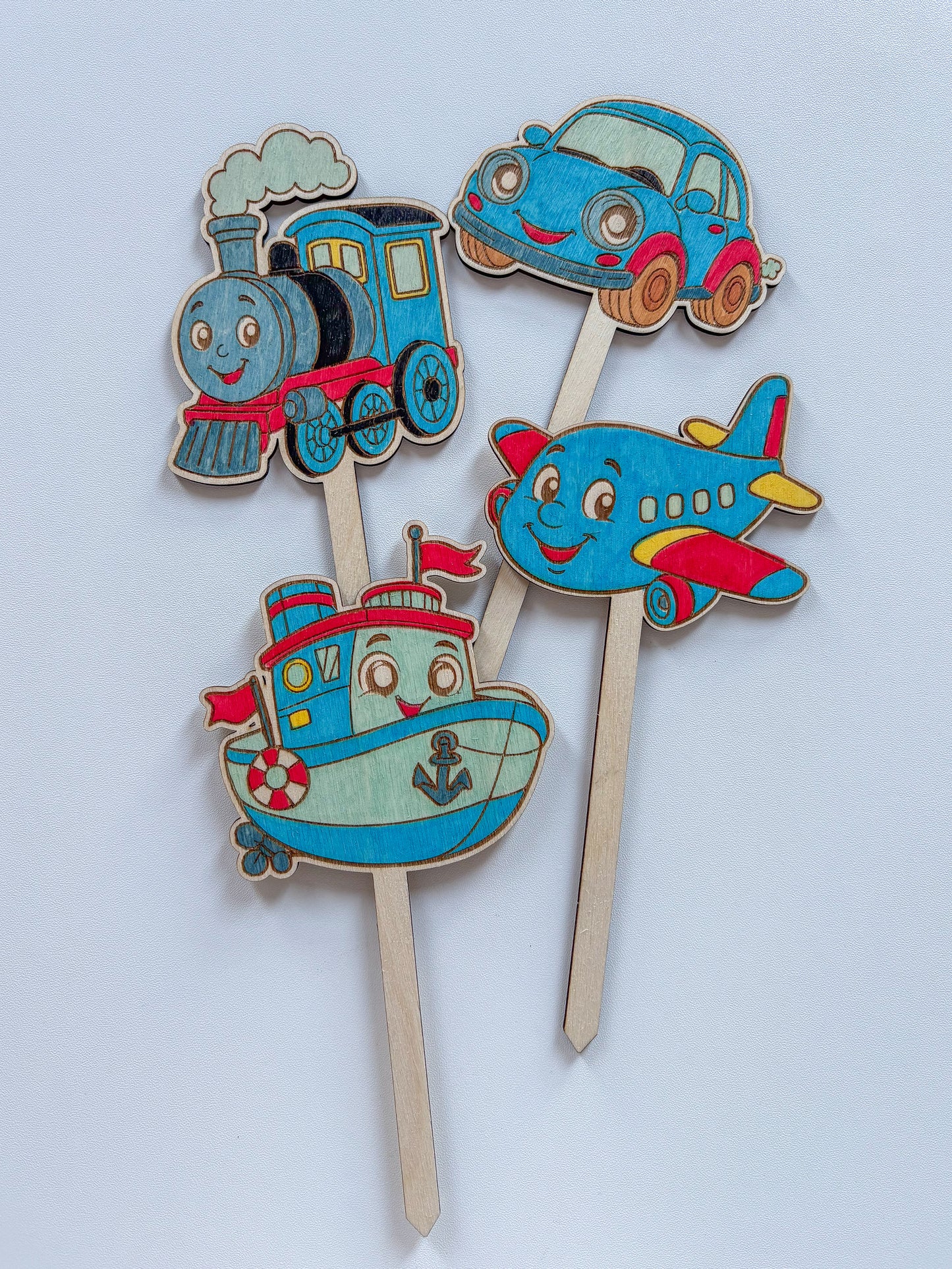 Dřevěné zápichy k domalování - DOPRAVA