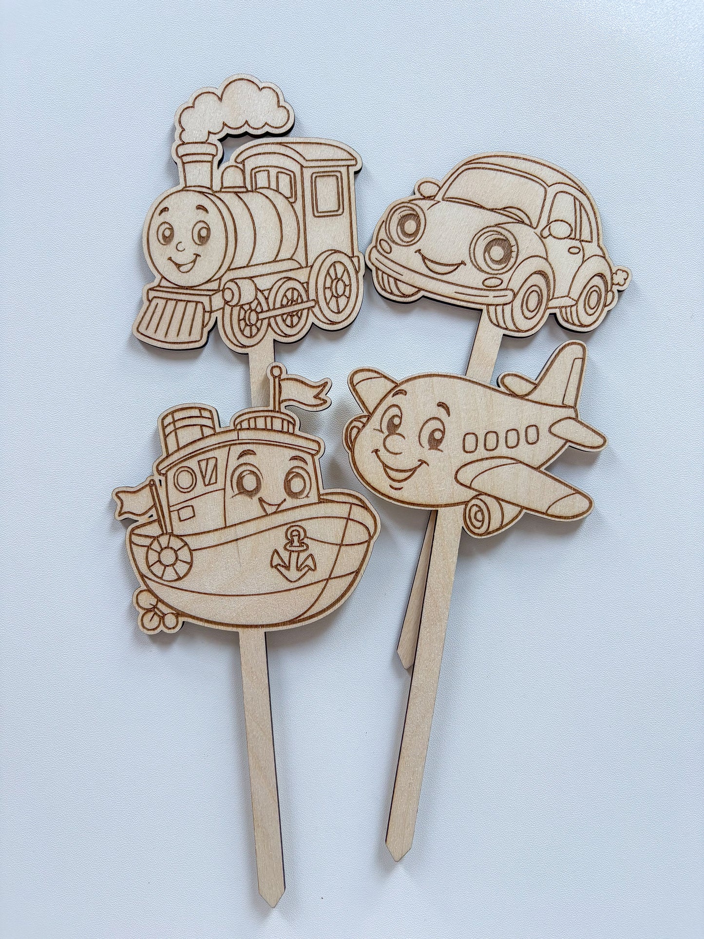 Dřevěné zápichy k domalování - DOPRAVA