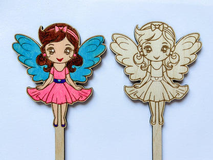 Dřevěné zápichy k domalování - KOUZELNÝ SVĚT