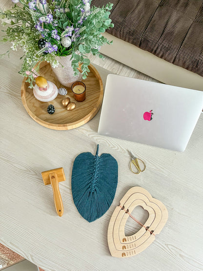 Dřevěná šablona na vystřižení Macramé listu - více variant