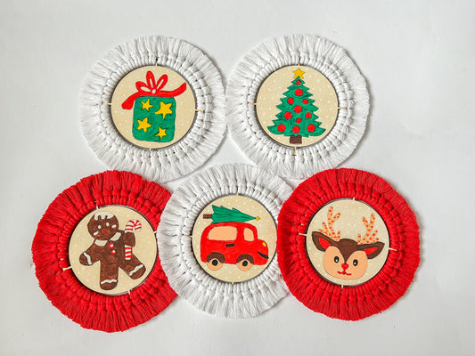 Dětské vánoční ozdoby k domalování (a dotvoření jako podtácek)