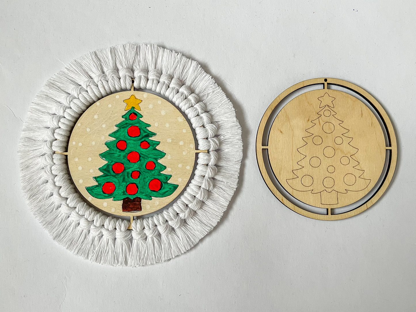 Dětské vánoční ozdoby k domalování (a dotvoření jako podtácek)