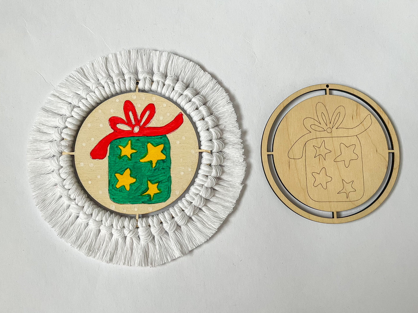 Dětské vánoční ozdoby k domalování (a dotvoření jako podtácek)