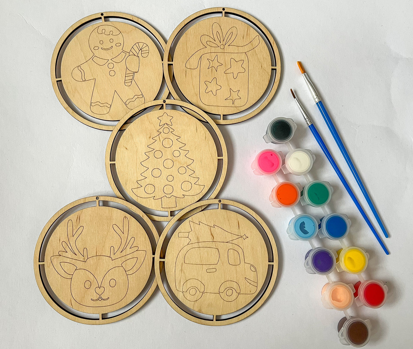 Dětské vánoční ozdoby k domalování (a dotvoření jako podtácek)