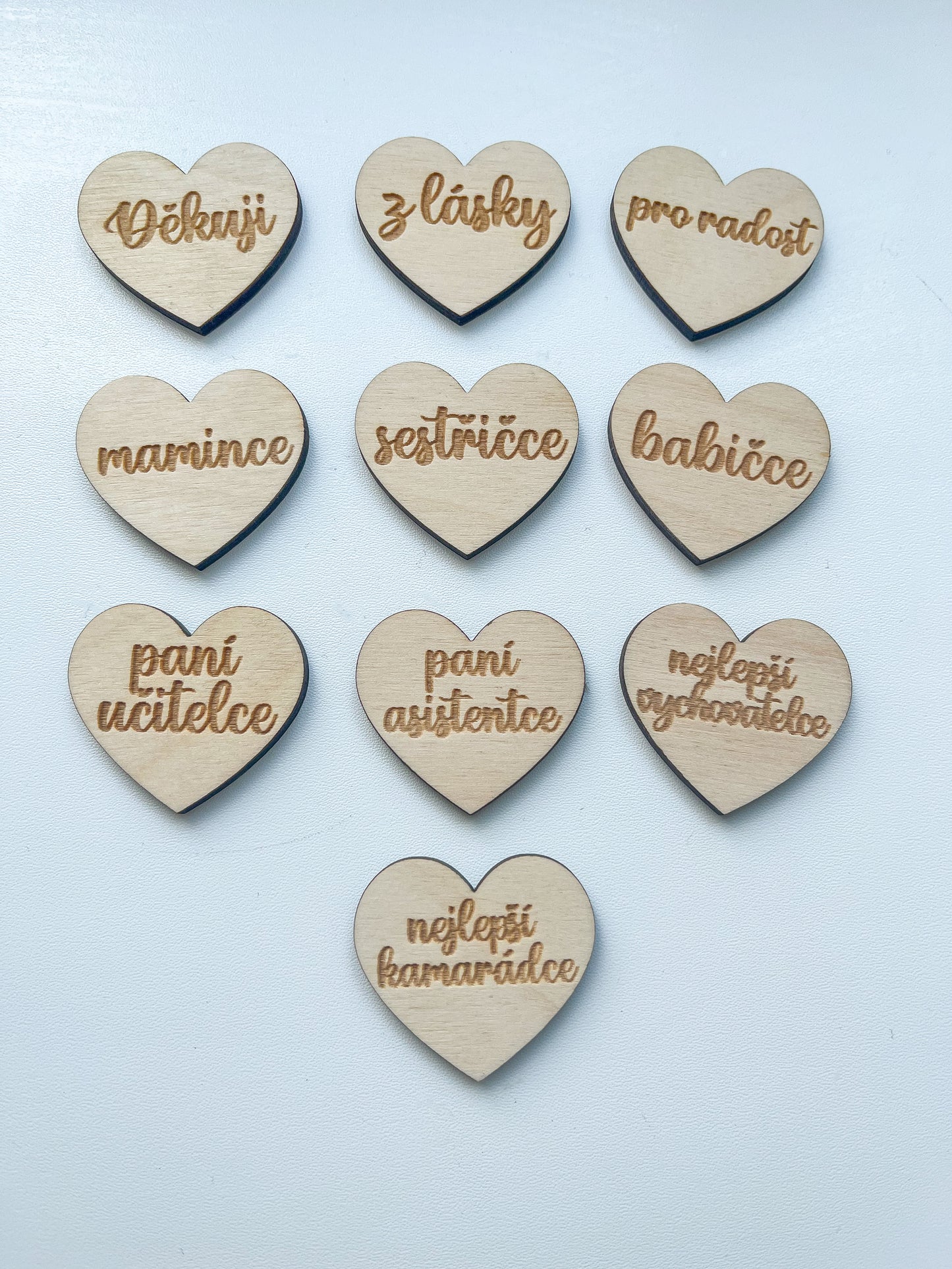 DOPRODEJ - Dřevěné srdce s nápisem 4 cm