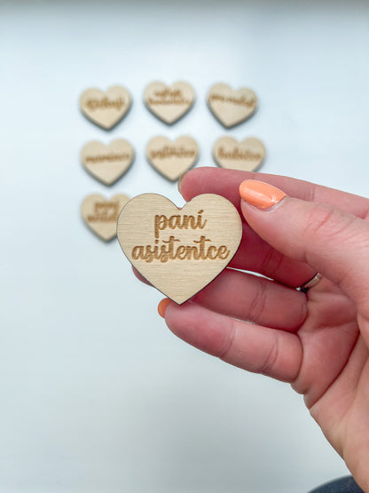 DOPRODEJ - Dřevěné srdce s nápisem 4 cm