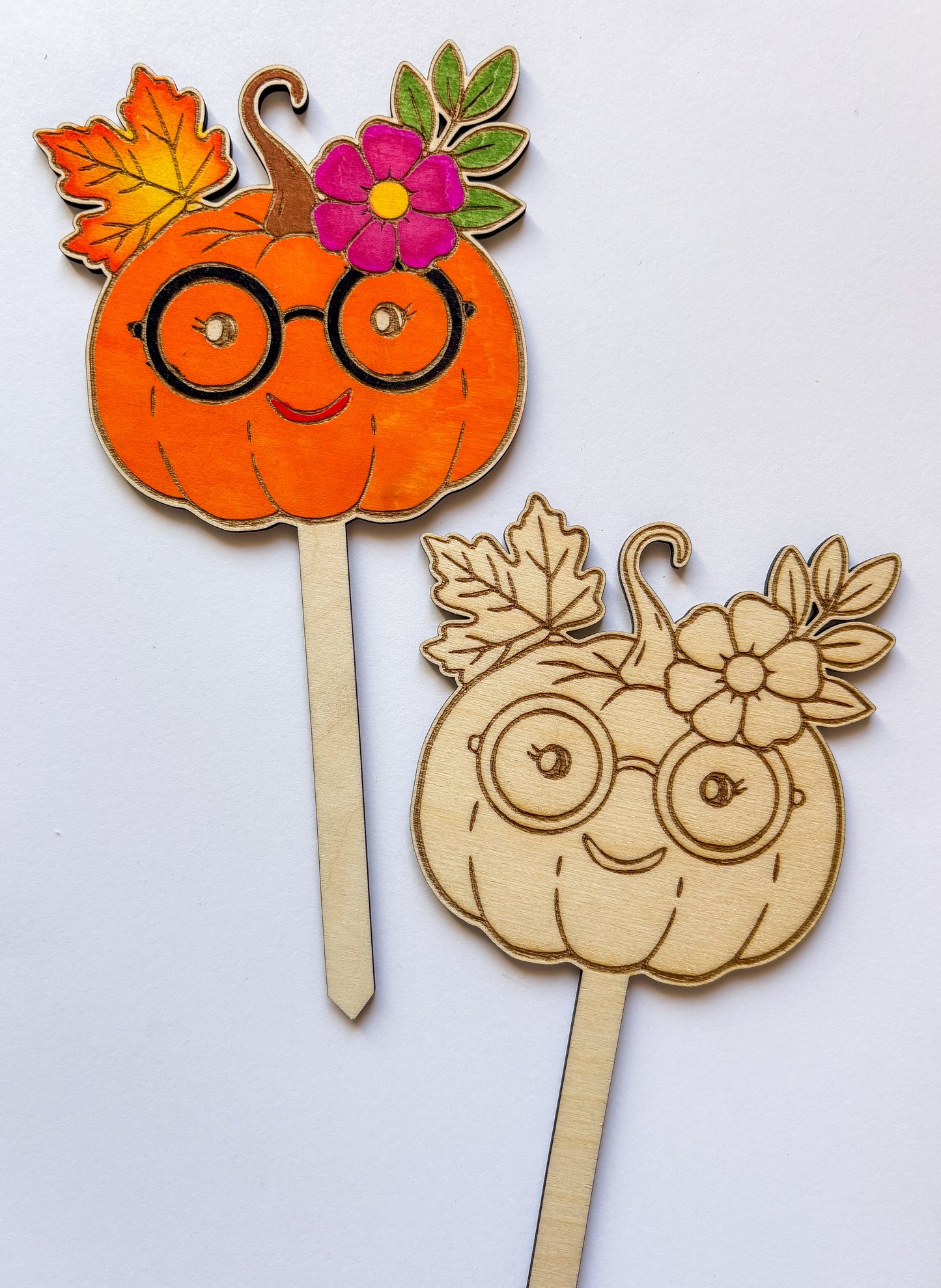 Dřevěné zápichy k domalování - PODZIM