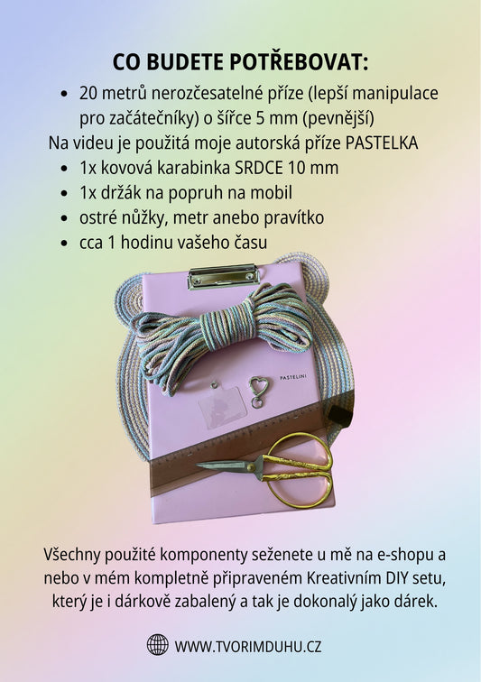 Návod na Macramé popruh na mobil (včetně video návodu) - PDF na e-mail
