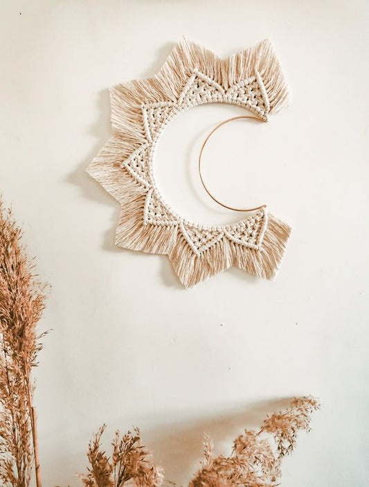 Dřevěný měsíc - 30 cm