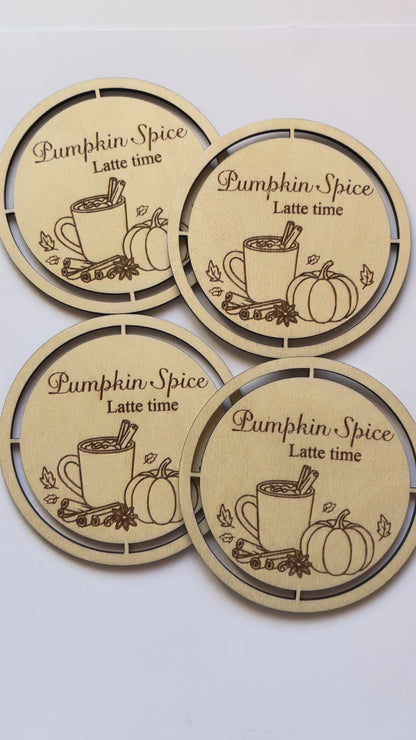 Dřevěný podtácek pro Macramé a Háčkování- PUMPKIN SPICE LATTE