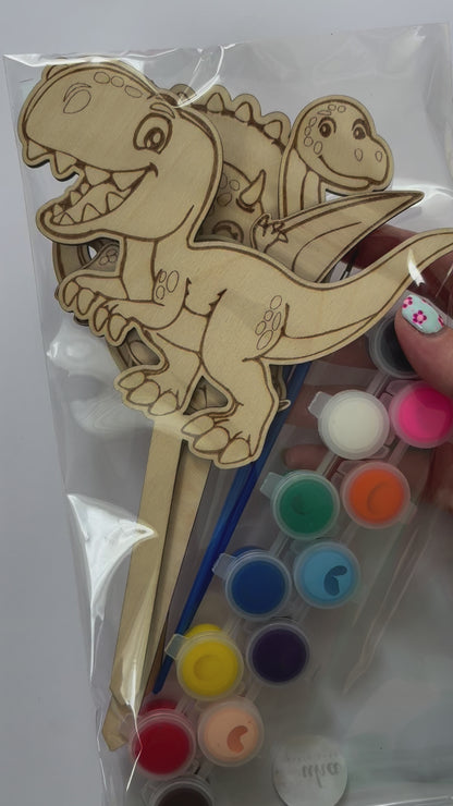 Dřevěné zápichy k domalování - DINOSAURUS