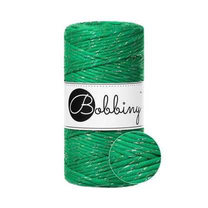 Klubíčko 10/20 m - Bobbiny macramé 3 mm regular - GOLDEN verze (se zlatou/stříbrnou nitkou/rozčesatelná)