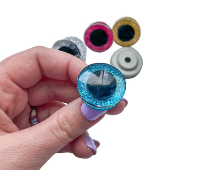 Třpytivé oči s pojistkou 25 mm (Macramé sova)