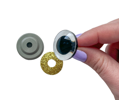 Třpytivé oči s pojistkou 25 mm (Macramé sova)