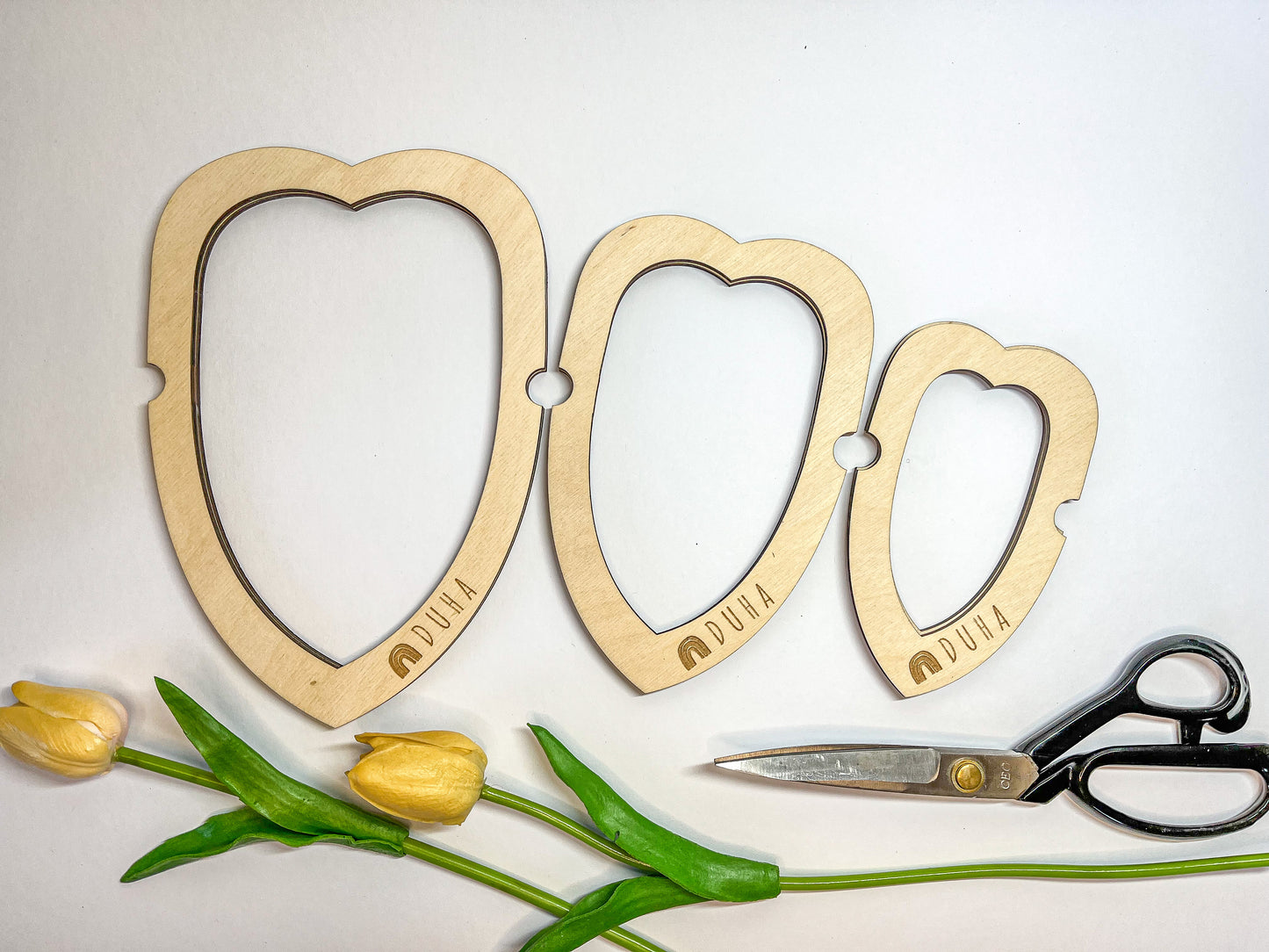 Dřevěná šablona na vystřižení Macramé listu - více variant